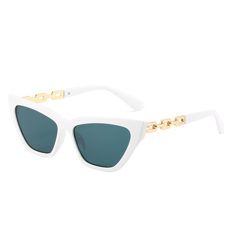 Damen Cat-Eye Sonnenbrille mit modernem Kettenrahmen Brehn