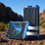 Solarbetriebene Powerbank mit LED-Licht Brehn