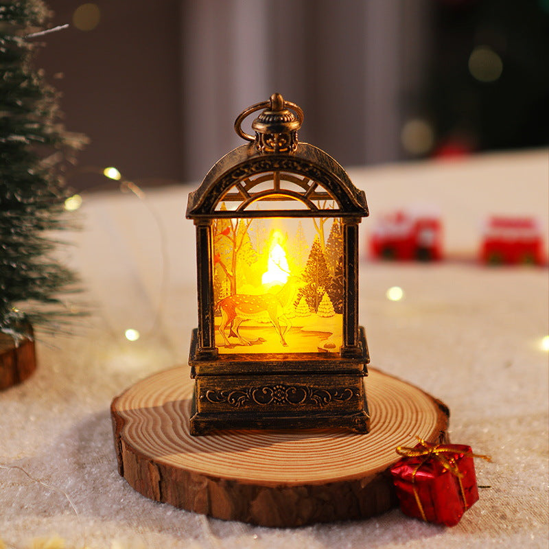 Dekorative Weihnachtslaterne mit nostalgischem Santa-Motiv Brehn