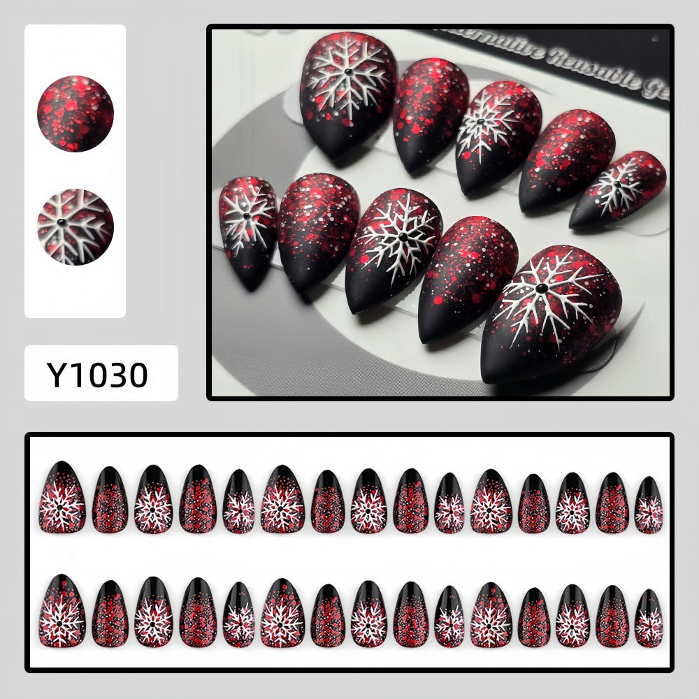 Kunstnägel mit Schneeflocken Design Brehn