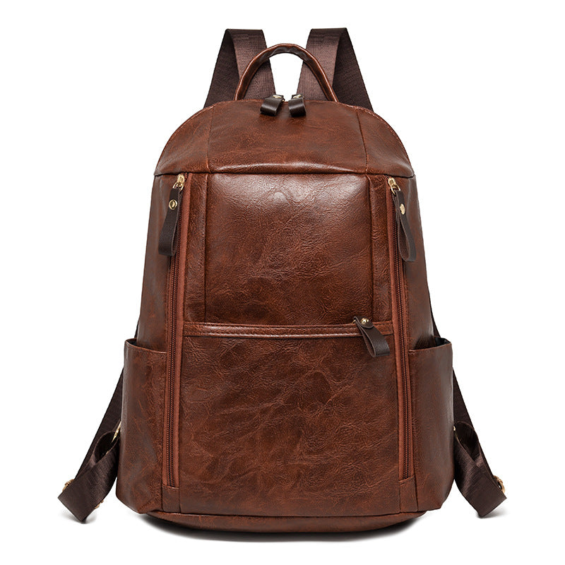 Elegante Multi-Compartt Faux-Leder-Rucksack Brehn