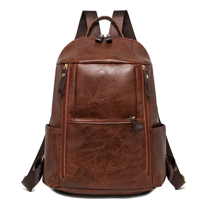Elegante Multi-Compartt Faux-Leder-Rucksack Brehn