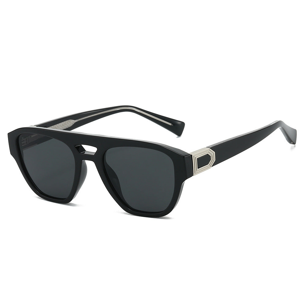 Damen Designer-Sonnenbrille mit modernem, kantigem Rahmen und Farbverlauf Brehn
