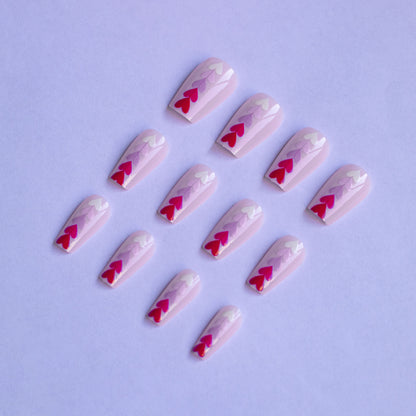 Herz-Design Press-On Nail Set Brehn
