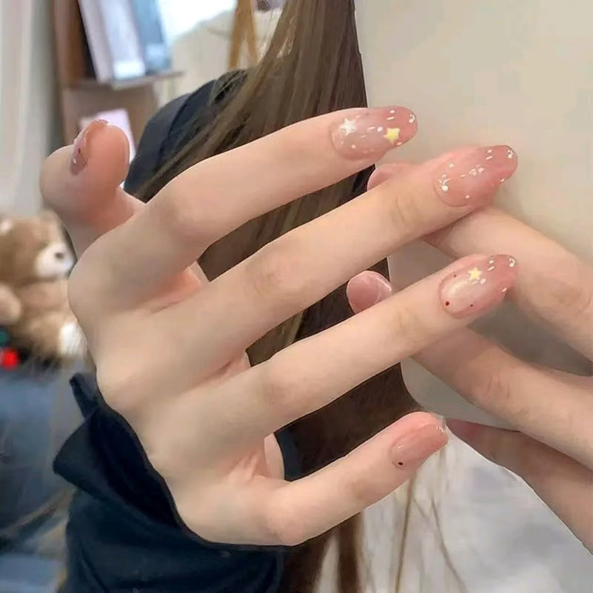 Sternen Glitter Gel Nagelverlängerungen