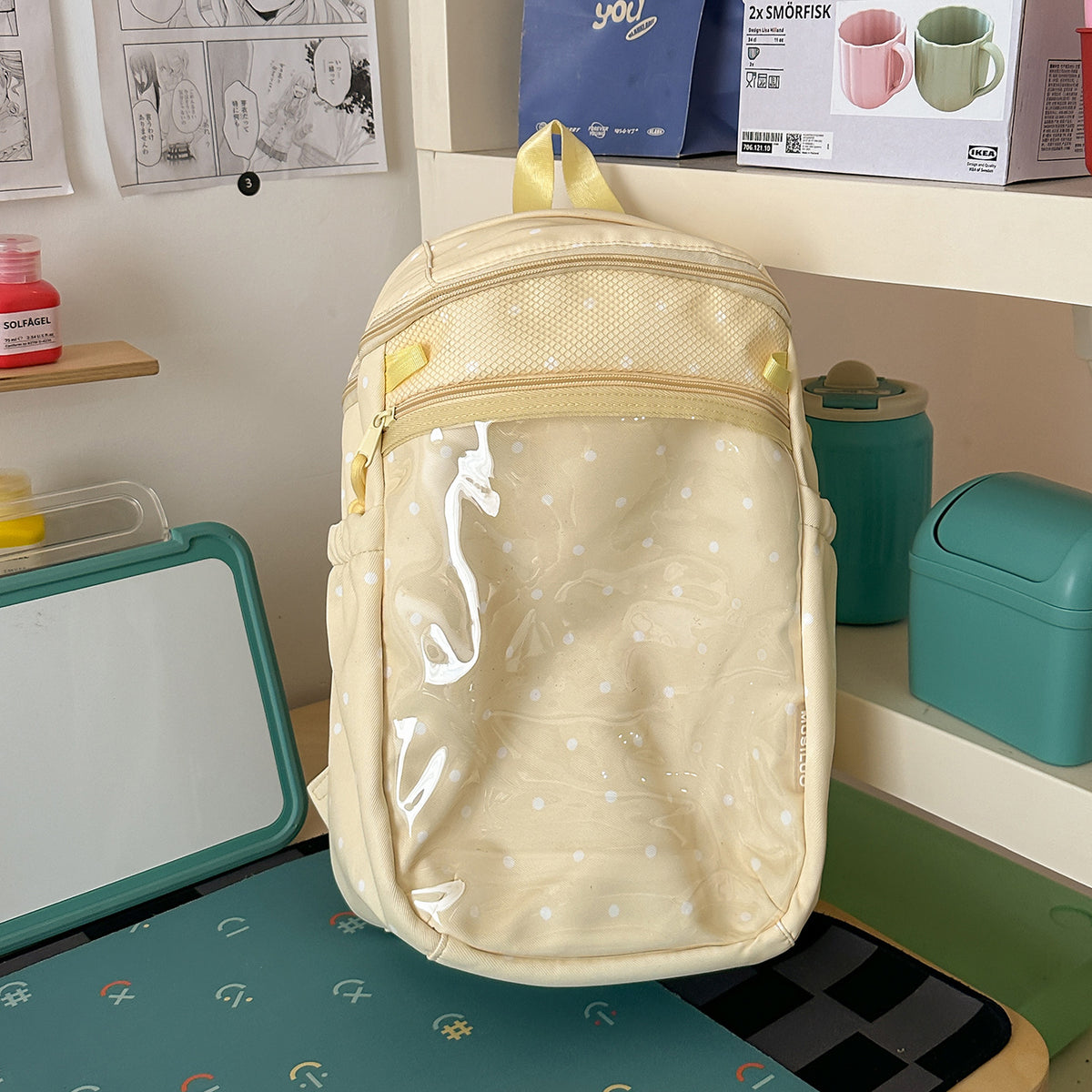 Transparenter Punktmuster-Rucksack Brehn