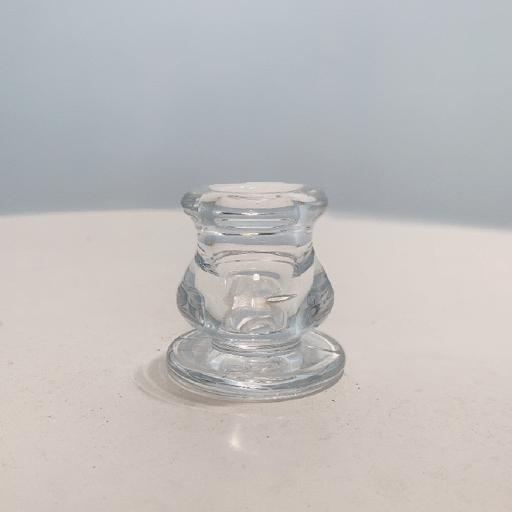 Mouthblown rauchiges Glas Taper und kurzes Säulenkerzenhalter Brehn