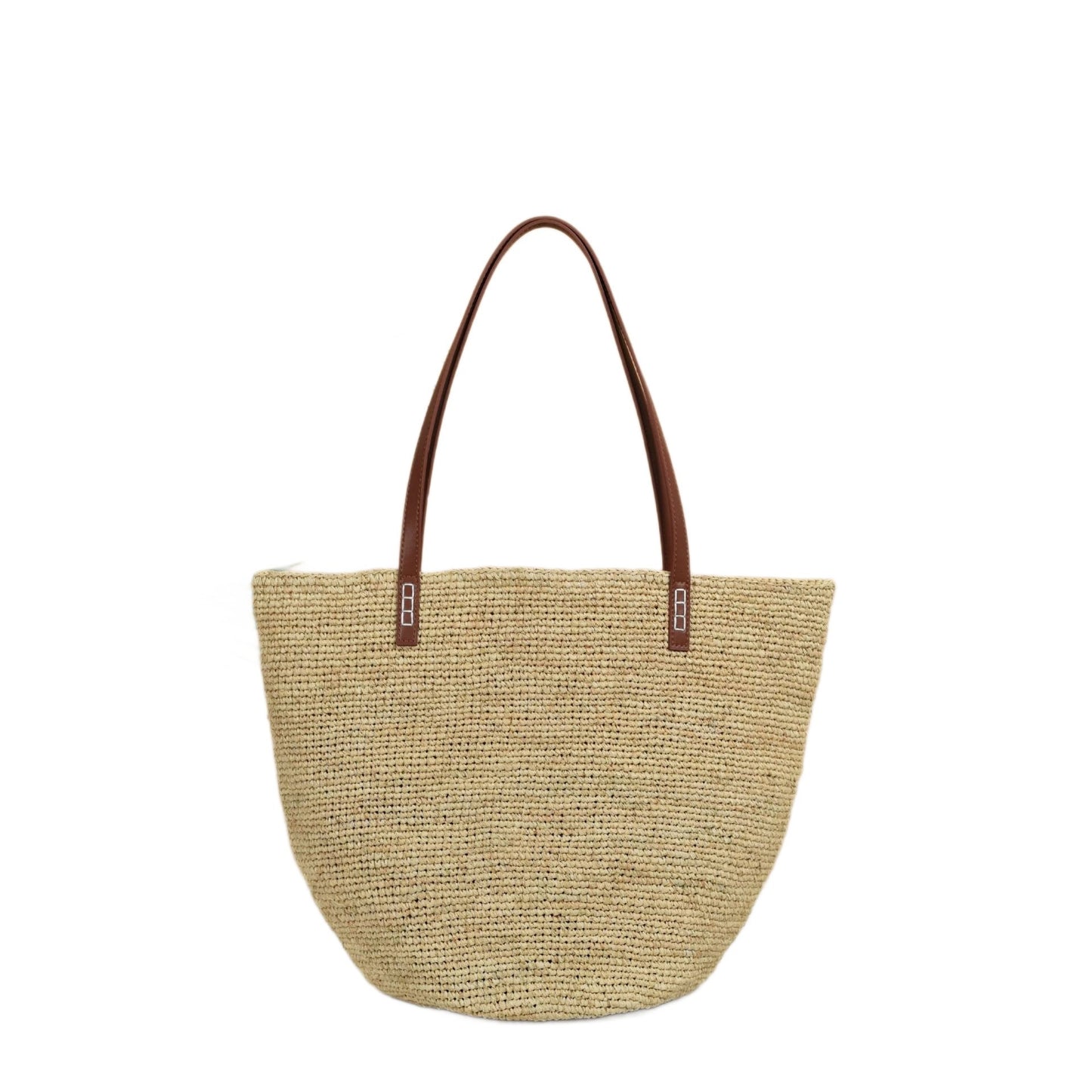 Handgewebte Jutetasche mit Ledergriffen Brehn
