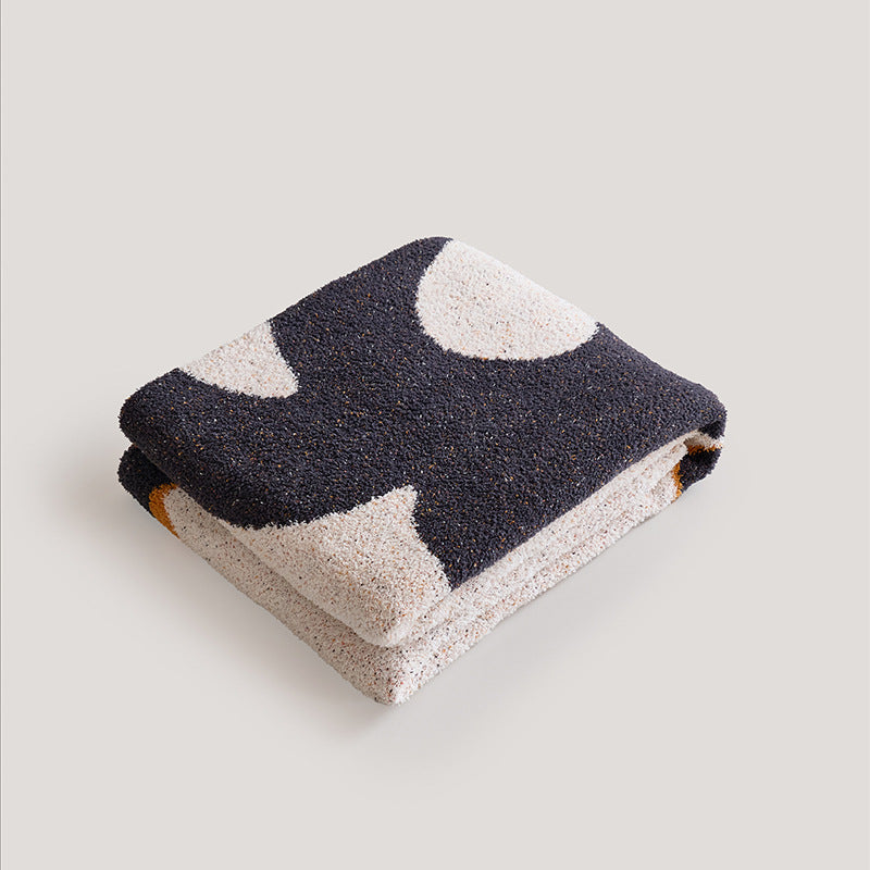 Plüsch Chenille Wurfdecke mit Cartoon-Katze Jacquard und Sherpa-Rückseite