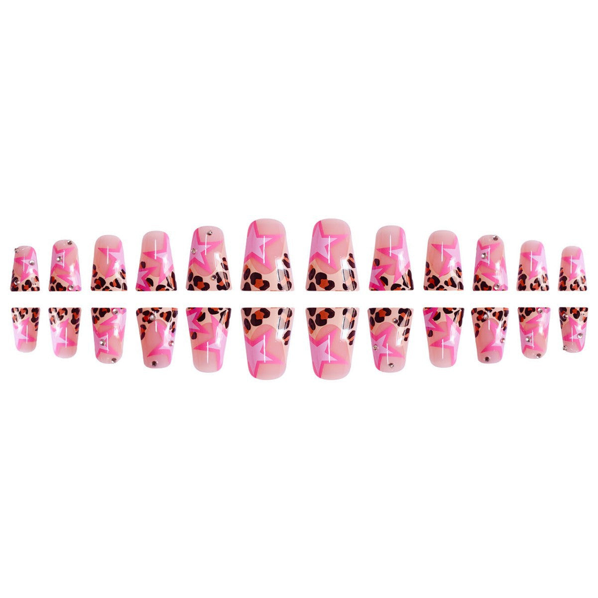 Künstlerisches mit Sternen verziertes Press-On Nail Set Brehn
