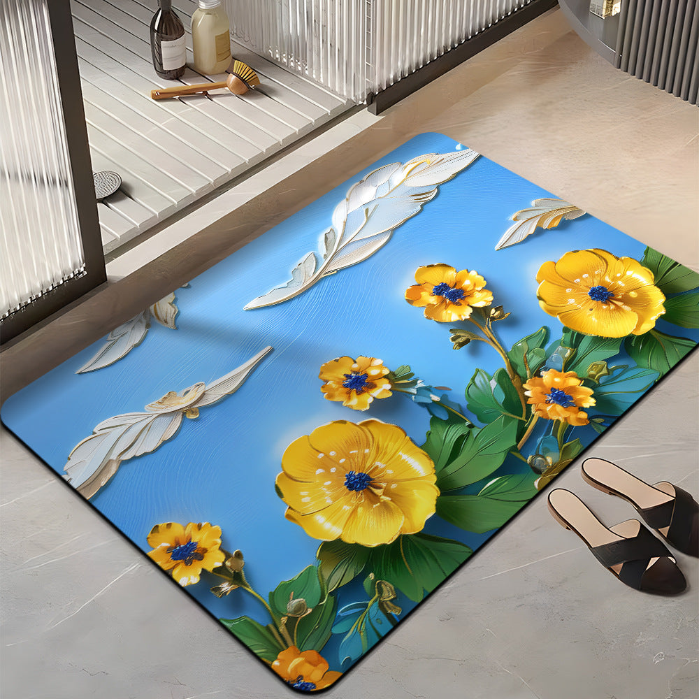 Blumenmuster-Plüsch-Badmatte Brehn