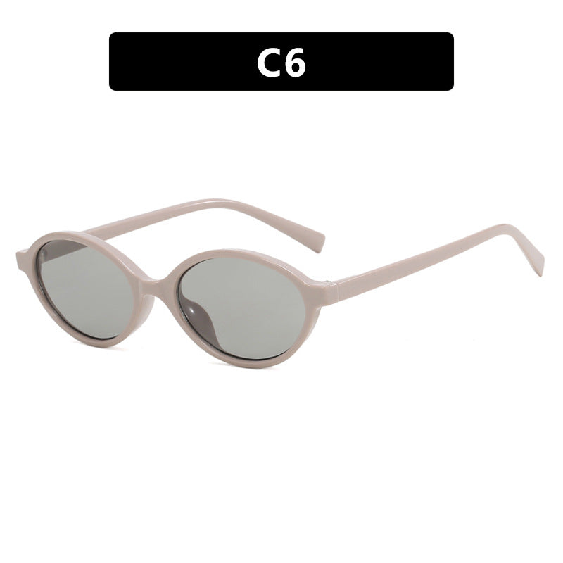 Damen modische ovale Sonnenbrille mit geschwungenem Rahmen und UV-Schutz Brehn