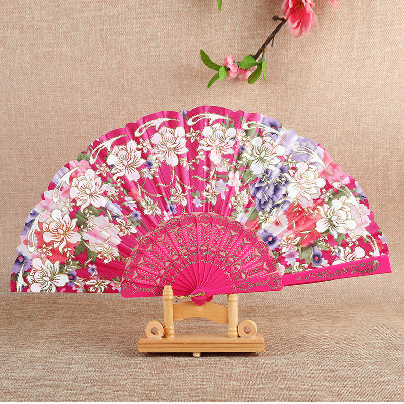 Damen Eleganter Handfächer mit aufwendigen floralen Mustern Brehn