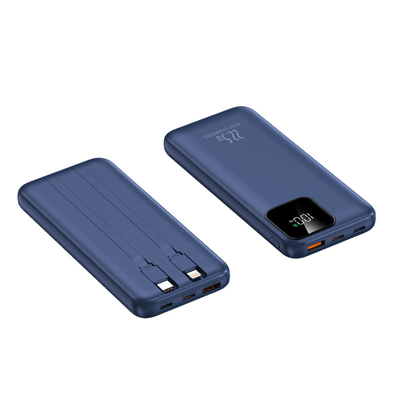 Powerbank mit Integrierten Ladekabeln und Digitaler Ladeanzeige Brehn