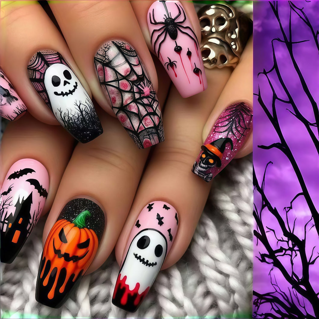 Kreatives Halloween-Kunstnagelset Brehn