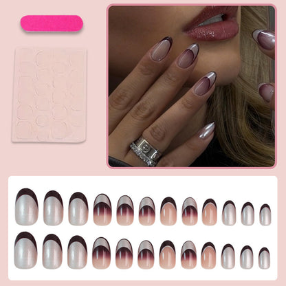 Kunstnagelset mit elegantem Farbverlauf und Glitzerakzenten Brehn
