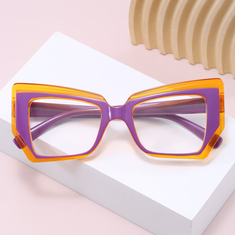 Damen Modische Brille mit auffälligem, geometrischem Rahmen Brehn