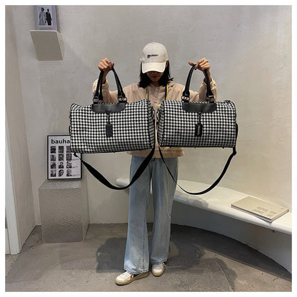 Stylische Hahnentritt Wochenend Duffle Bag Brehn