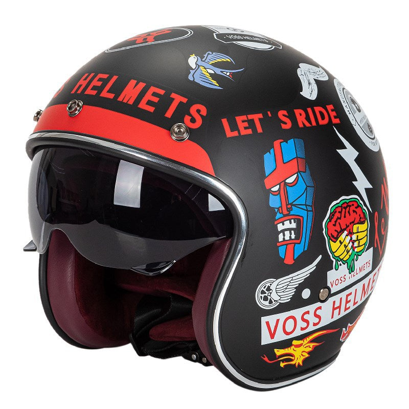 Klassischer Jet-Style Motorradhelm Brehn
