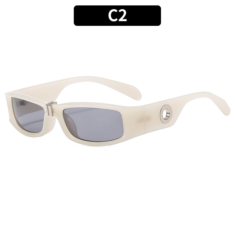 Trendy rechteckige Sonnenbrille