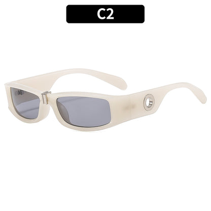 Trendy rechteckige Sonnenbrille