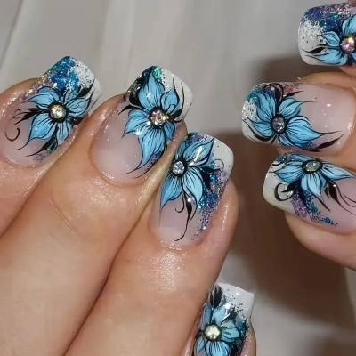 Elegante Lange Acryl Nagelverlängerungen Brehn