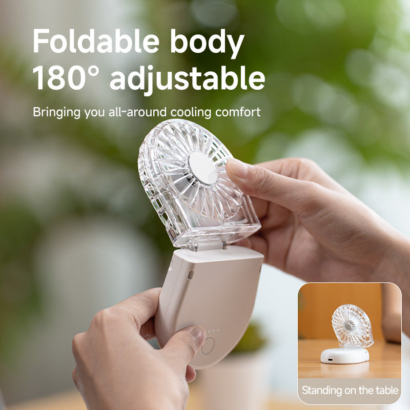 Unisex tragbarer wiederaufladbarer Handventilator mit Spiegel Brehn
