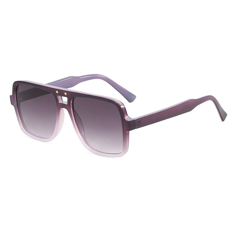 Damen quadratische oversized Sonnenbrille mit modischem transparentem Rahmen Brehn