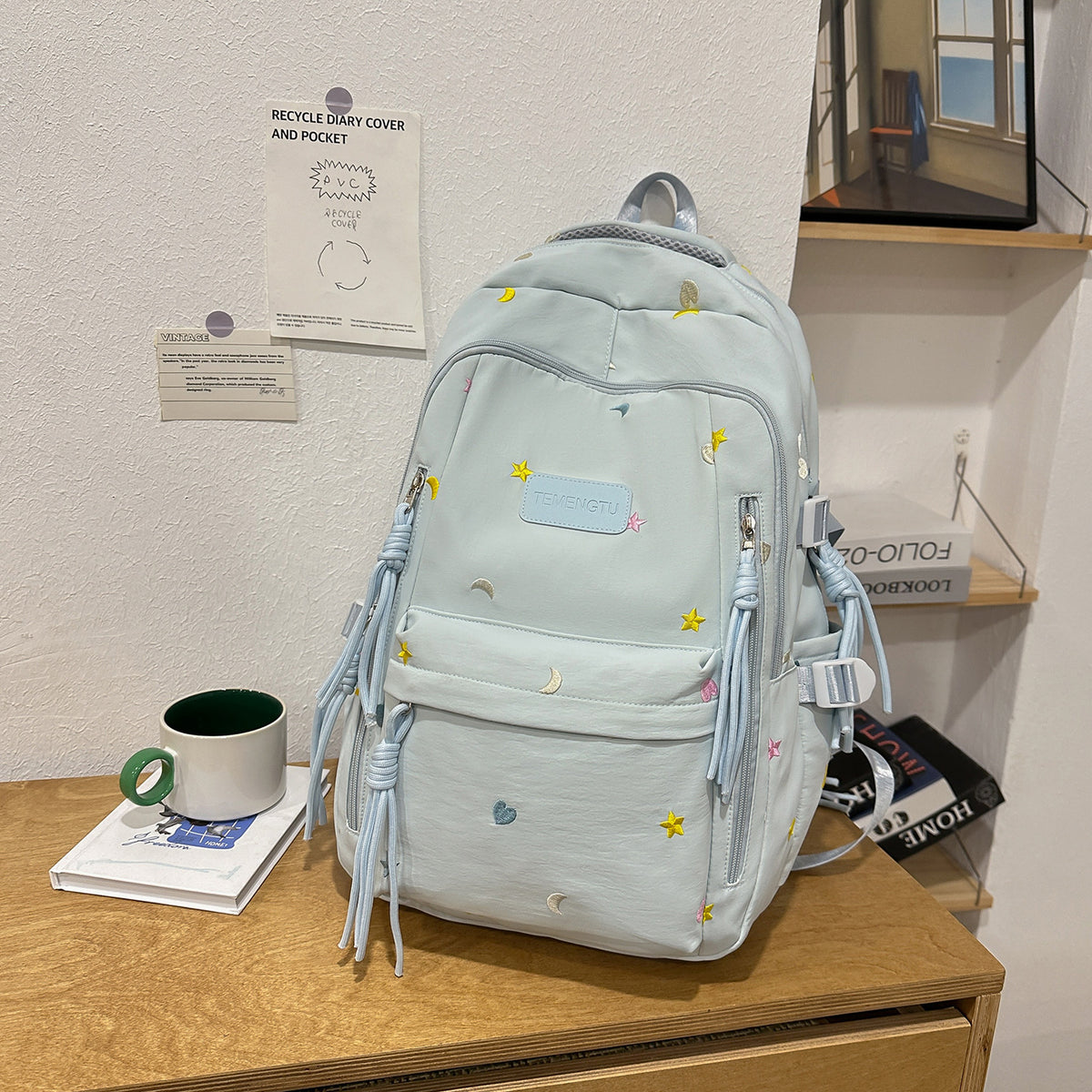 Stylischer Bestickter täglicher Rucksack Brehn