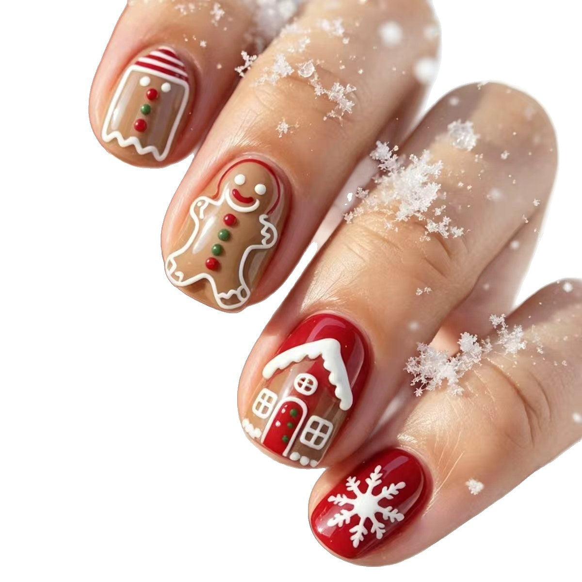 Kunstnägel Im Weihnachtlichen Lebkuchenhaus-Design Brehn
