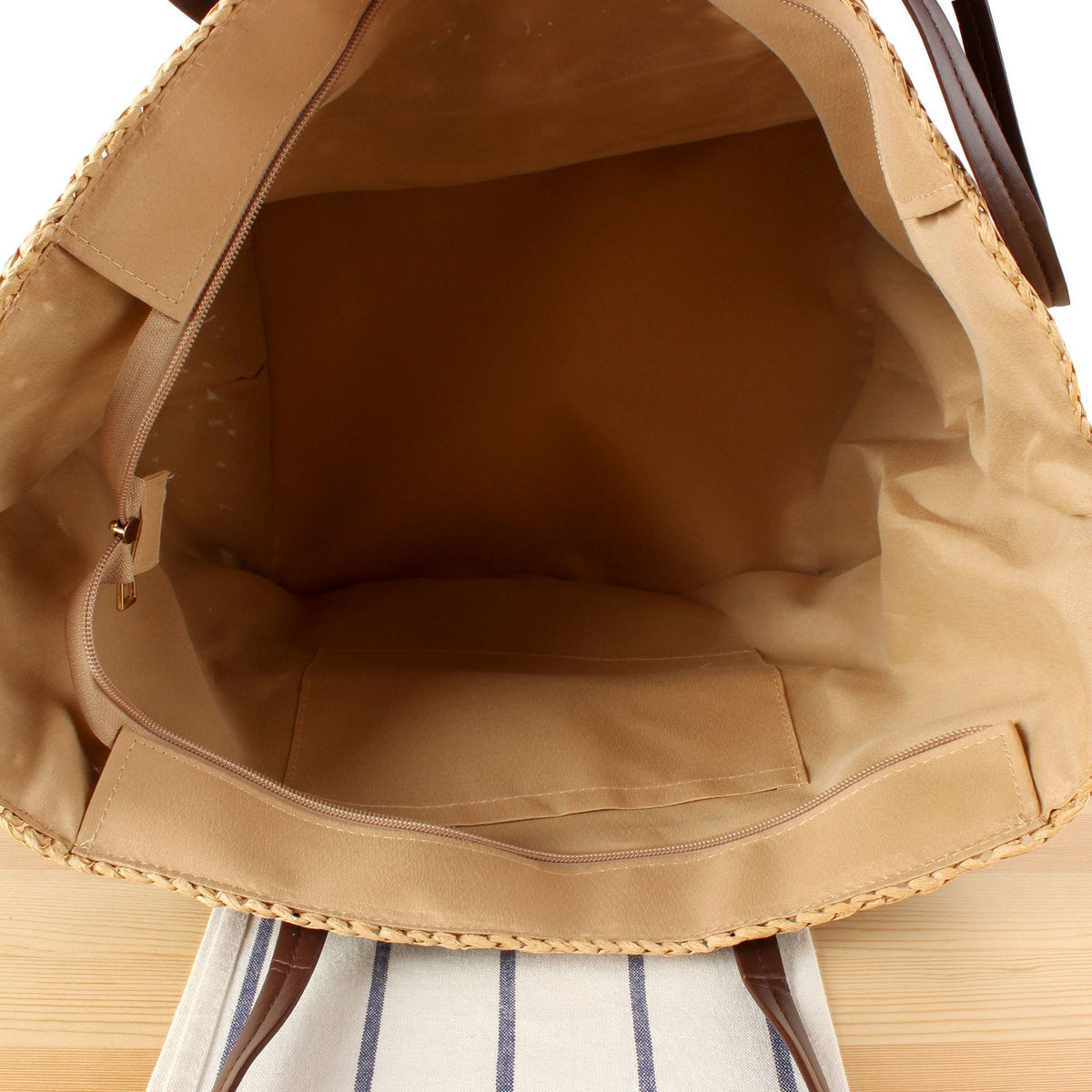 Designer Korbtasche mit Eleganten Ledergriffen Brehn