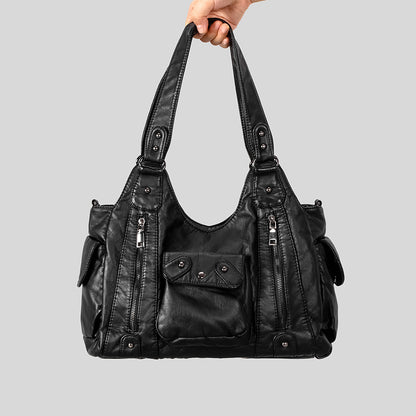 Multi-Taschen Freizeit Leder Handtasche