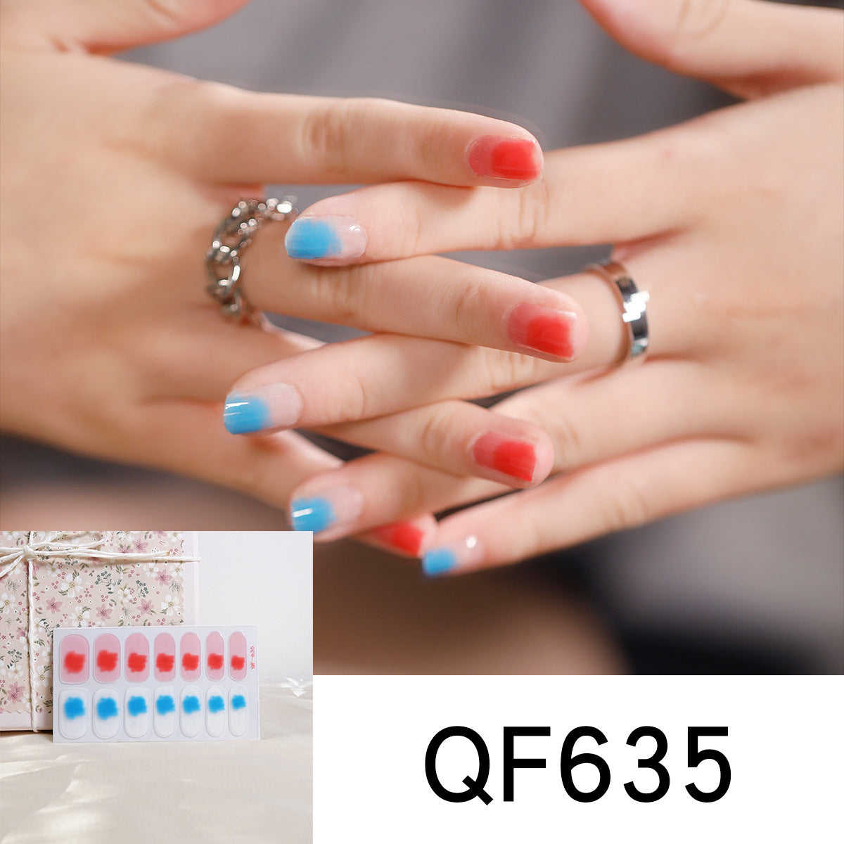 Künstliche Nagelgestaltung mit Herz-Motiv Brehn