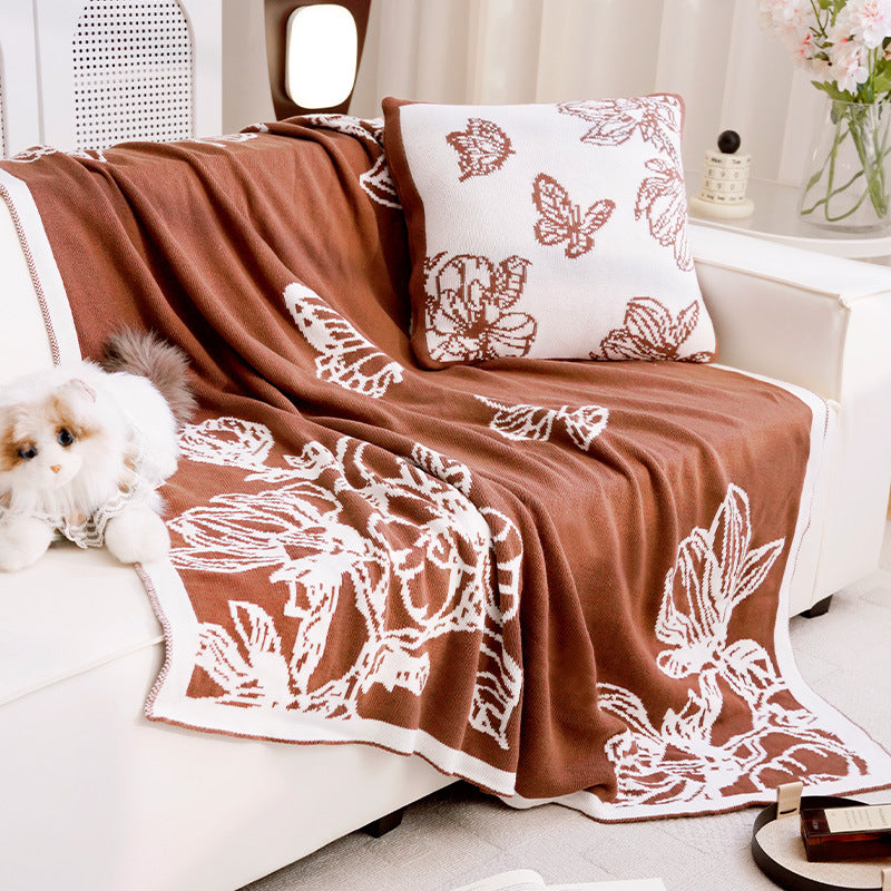 Damen Dekorative Wurfdecke mit floralem Design Brehn