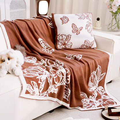 Damen Dekorative Wurfdecke mit floralem Design Brehn