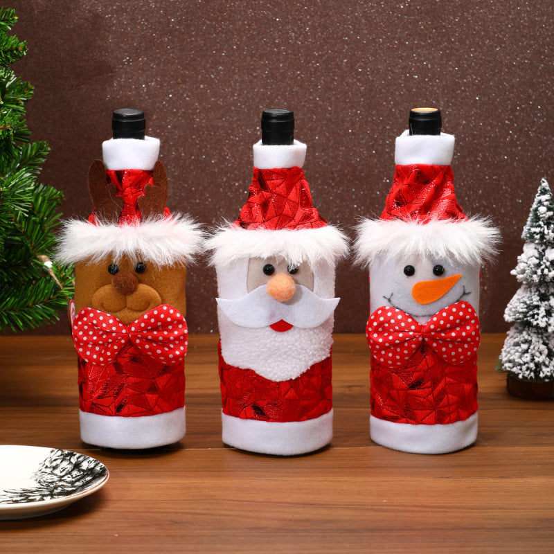 Dekorative Weinflaschenhülle im Weihnachtsmann-Design Brehn