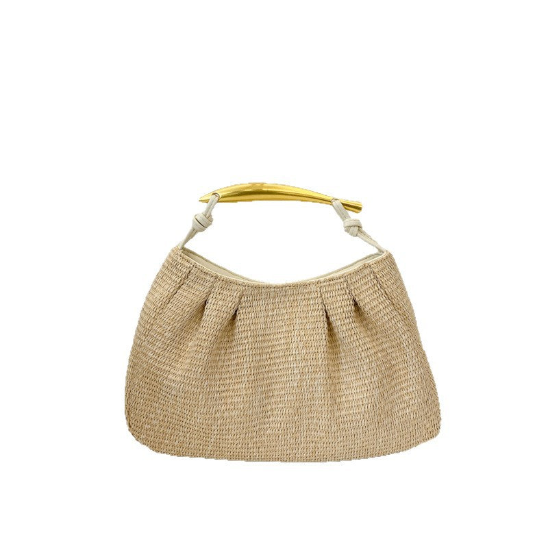 Handtasche mit Elegantem Holzgriff Brehn