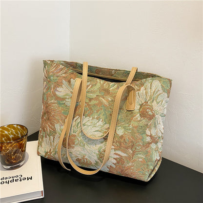 Florale bestickte Tragetasche