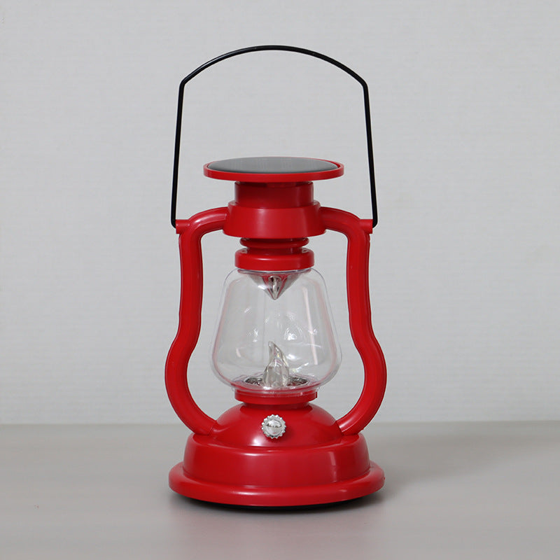 Vintage Stil Solar LED Hurrikan Laterne Mit Glaschimney Und Metallgriff Brehn