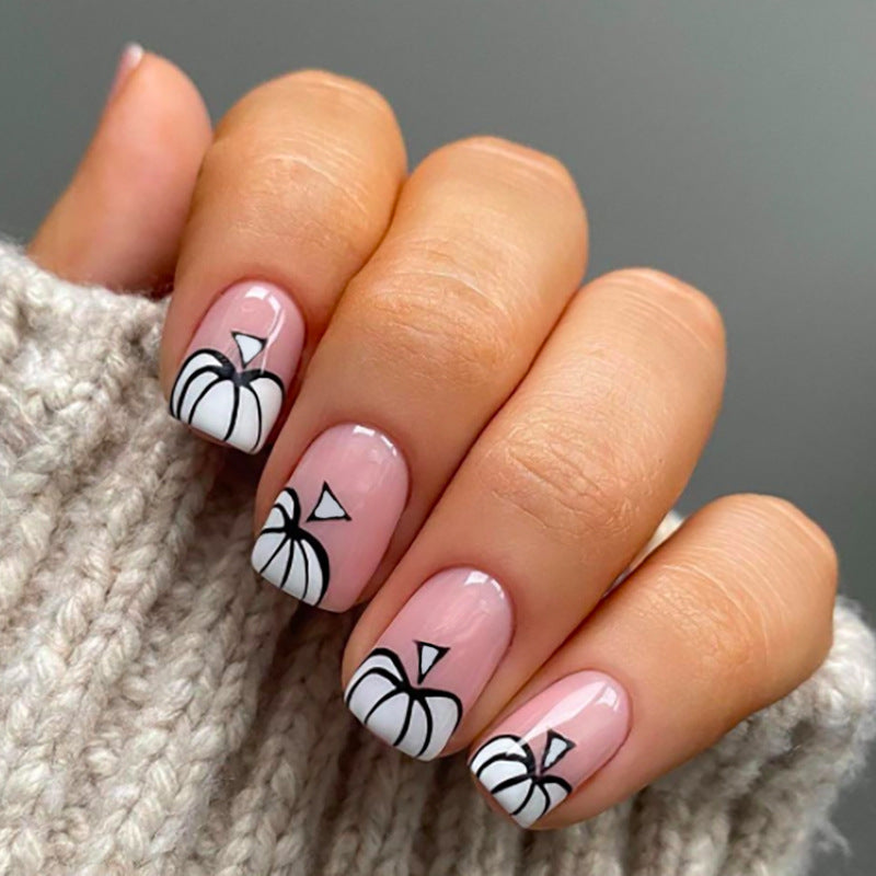 Künstlerisches Abstract Press-On Nagelset Brehn