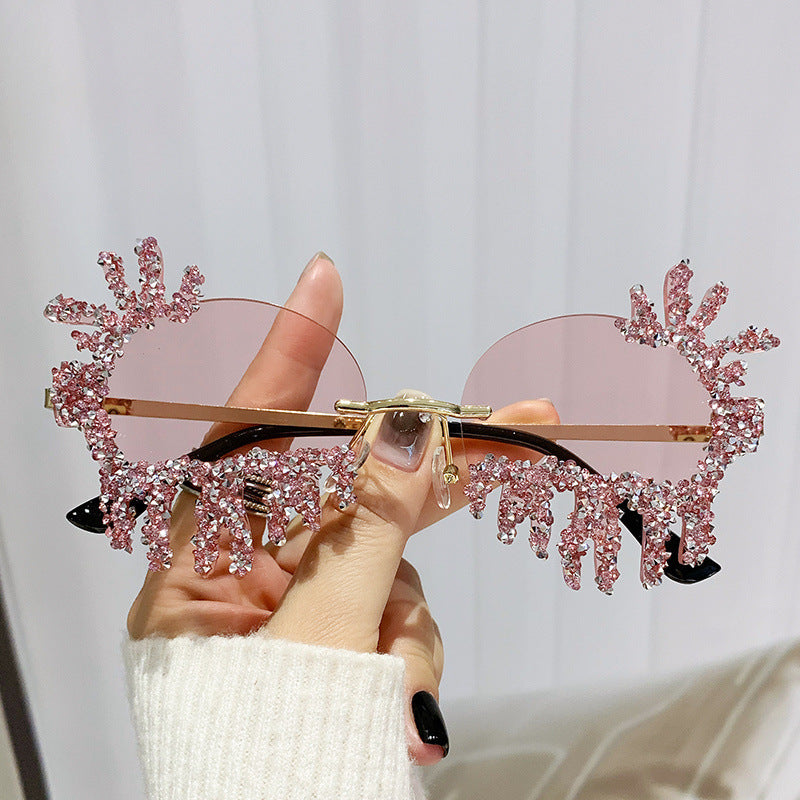 Damen Extravagante Sonnenbrille mit funkelnden Strassverzierungen Brehn