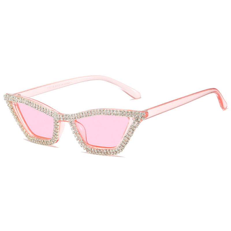 Damen extravagante Cat-Eye Sonnenbrille mit funkelndem Kristallrahmen Brehn