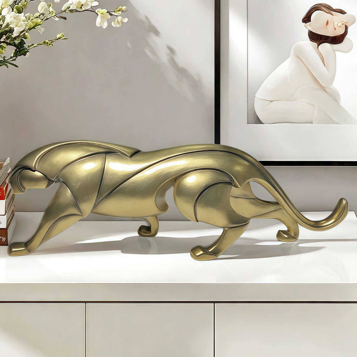 Künstlerische Panter Skulptur Brehn