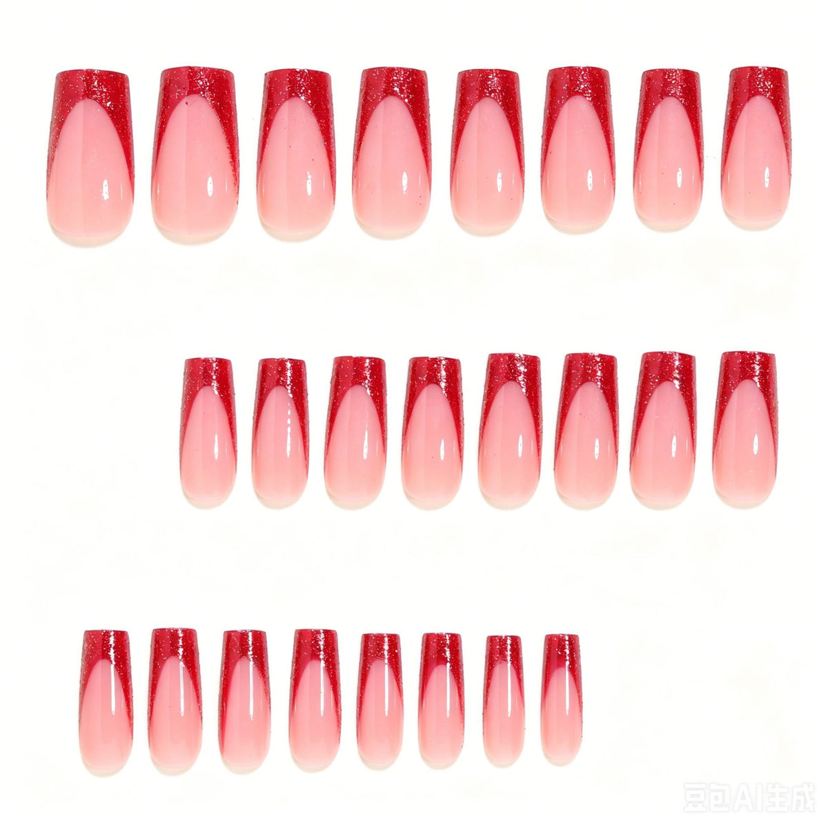 Glitter Tip Stiletto Press-On Nagel Set Brehn