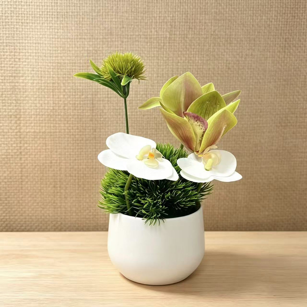 Elegante Faux-Orchideen-Blumenarrangement für die Wohnkultur