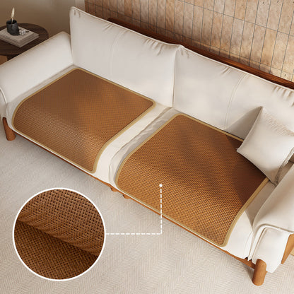 Sofa Seat Woven Breathable Summer Cooling Rattan-Style Protector