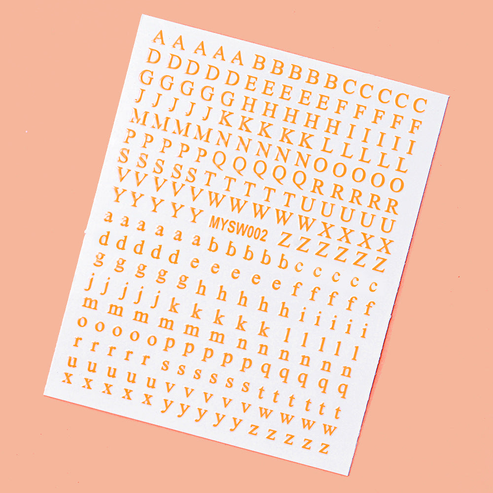 Dekorative Alphabet Nagelkunst Aufkleber