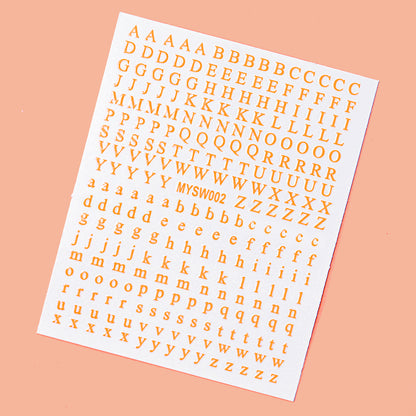 Dekorative Alphabet Nagelkunst Aufkleber