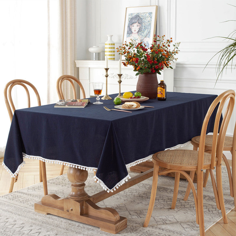 Pom-Pom Trim Tischdecke