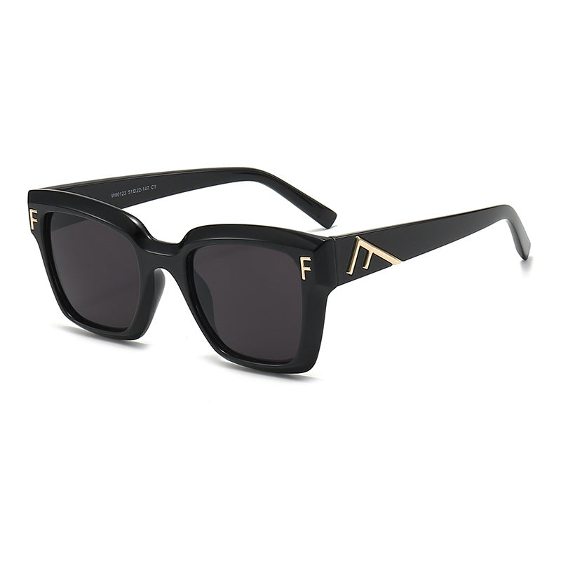Damen modische quadratische Sonnenbrille mit goldenen Details Brehn